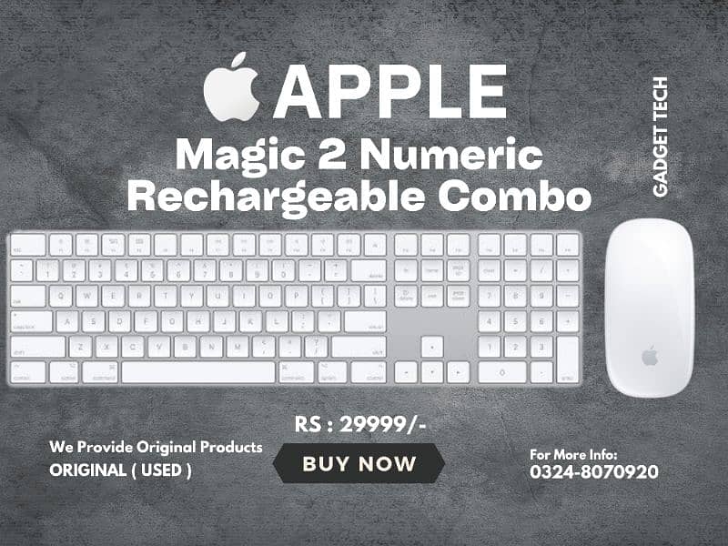 Apple Magic Numeric Combo Keyboard 2 Mouse 2 Rechargeable Bluetooth 0