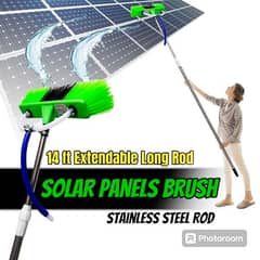 solar panel cleaner brush 5 feet to 14 feet extendable rod hai