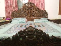 Double Bed with two side table(hand made) for sale in good condtion