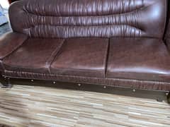 leather L shape sofa set