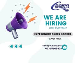 Experienced Order Booker Required