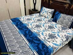 3 pcs crystal cotton sprinted double bedsheet