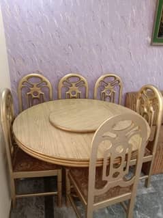 Wooden dinning table with 6 tables