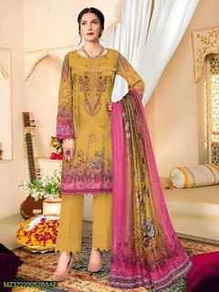 3 pcs woman's Unstitched lawn suits