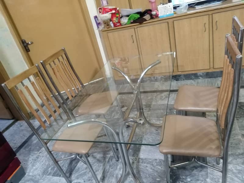 Glass Dining Table with 4 chairs 2