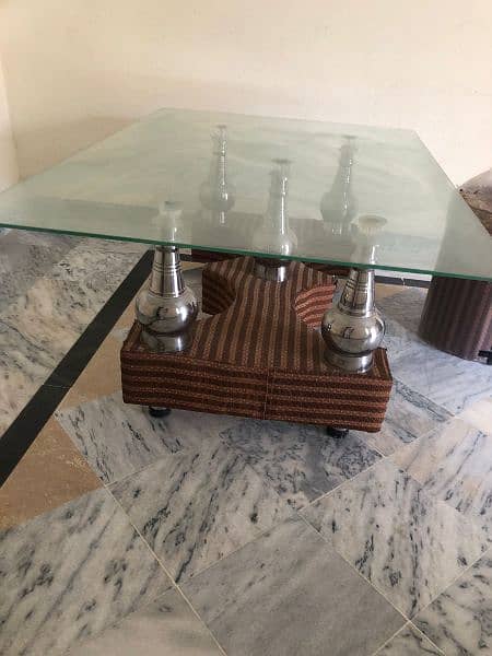 table tempered glass with 4 STOL 4