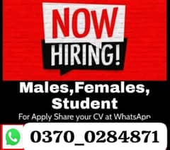 Need stas students males and females for online work