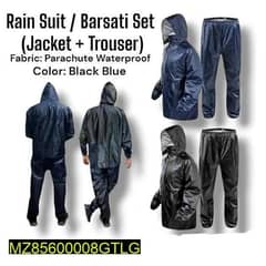 Waterproof Parachute Rain Suit - 2-Piece Set