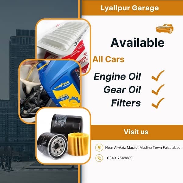 All cars Engine oil , oil , Air & cabin filter 0