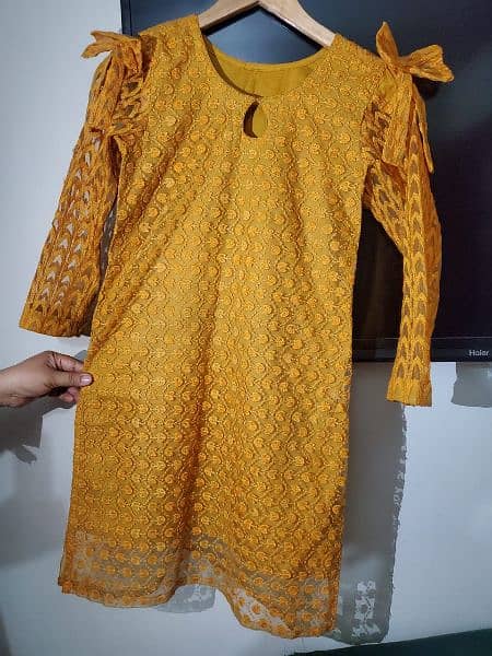 net embroided and lawn suit 0