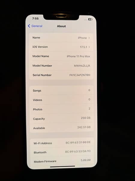 iphone 11pro max 256gb jv 91%heath… 2