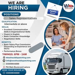 sales representative for USA based Truck dispatch