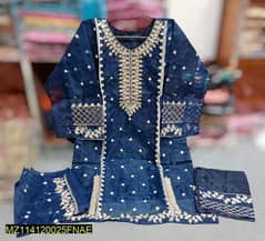 3pcs women stitched orgenza Embroidered suit