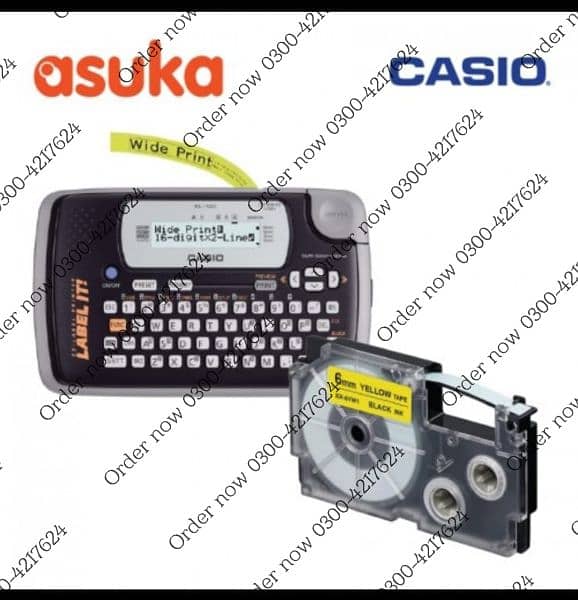 9mm & 12mm Toner refill ink Casio label printer yellow on black 4