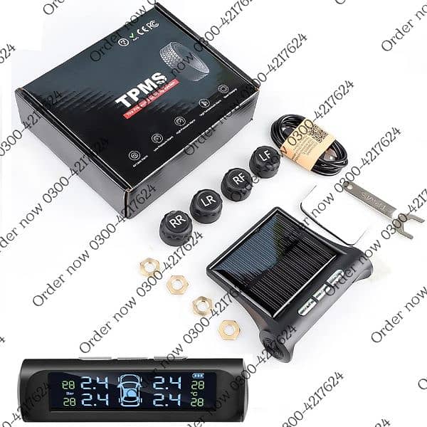 Car Solar TPMS Tire Pressure Monitoring System Solar Power Digit 11