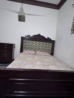 Wooden Bed set and chairs for sale