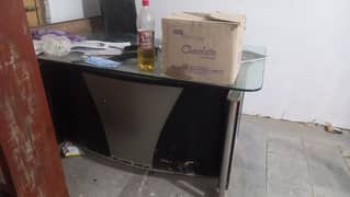 One office table and chair, glass top, need paint