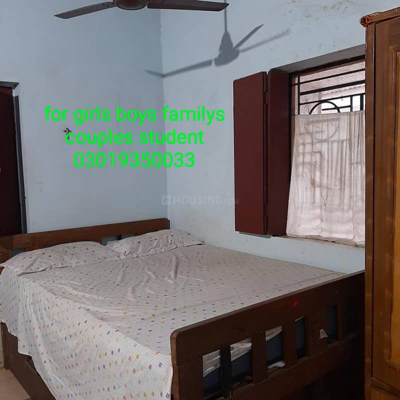 Room monthly rent 12000  house hostel girls boys family rooms 1