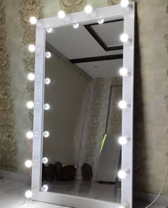 Mirror with Lights (including stand, square frame mirror)