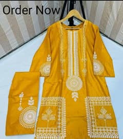 Women's Stitched linen block print suit