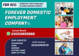 Domestic staff, Babysitter , Maids available , Patient care , Cook