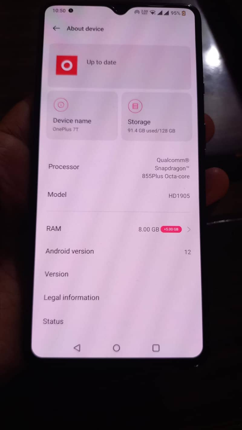 Oneplus 7t 8/128 PTA Approved 1