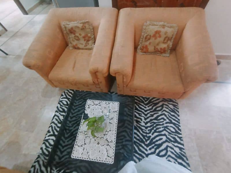 five seater sofa only pure wood table not included 4