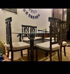 Dining table with 6 chairs For Sale