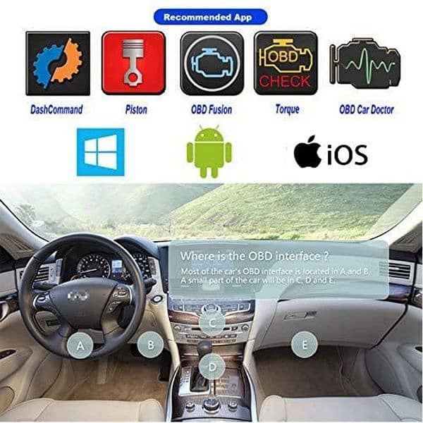 ELM327 OBD V2.1 OBD2 Bluetooth Auto Scanner Car Tester Diagnosti 6