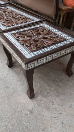 Wooden Table Set carving design