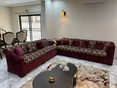 8 Seater L Shaped Interwood Sofa 0