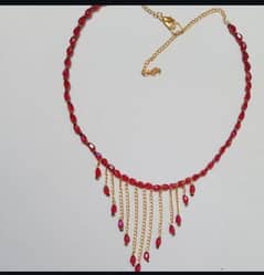 beautiful Korean red crystal  necklace