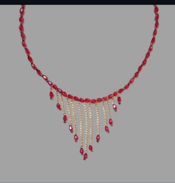 beautiful Korean red crystal  necklace 2