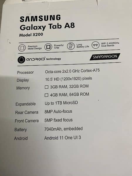 Samsung Tab A8 3/32 4