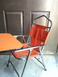 FOLDABLE STUDY CHAIR WITH  TABLE FOR URGENT SALE IN 10/9 CONDITION