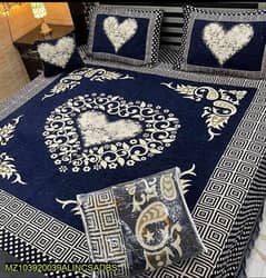 4 Pcs Velvet Jacquard double bedsheets