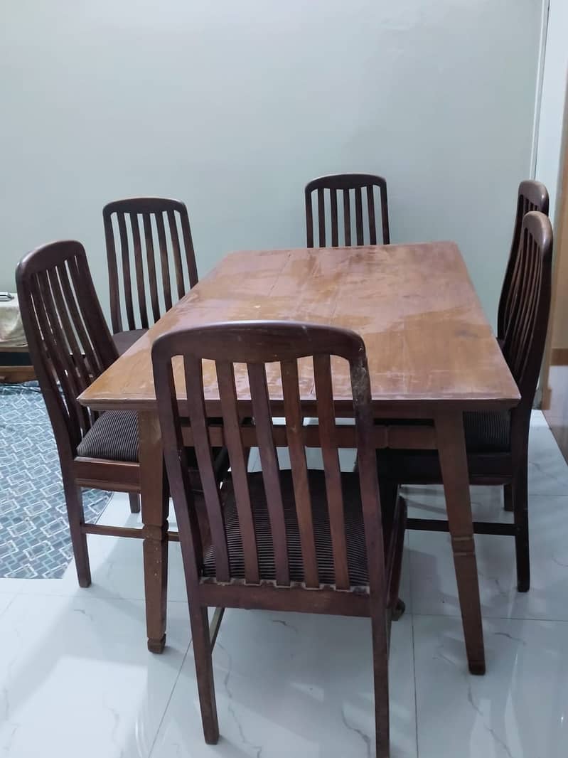 Wooden dining table with 6 chairs 3