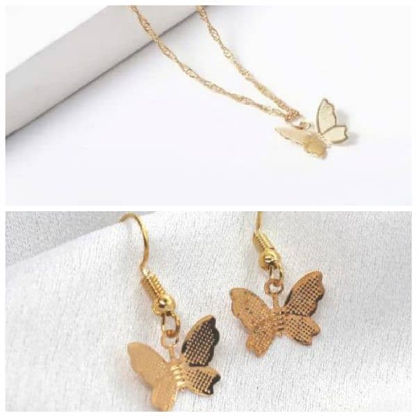 butterfly chain and earing 1