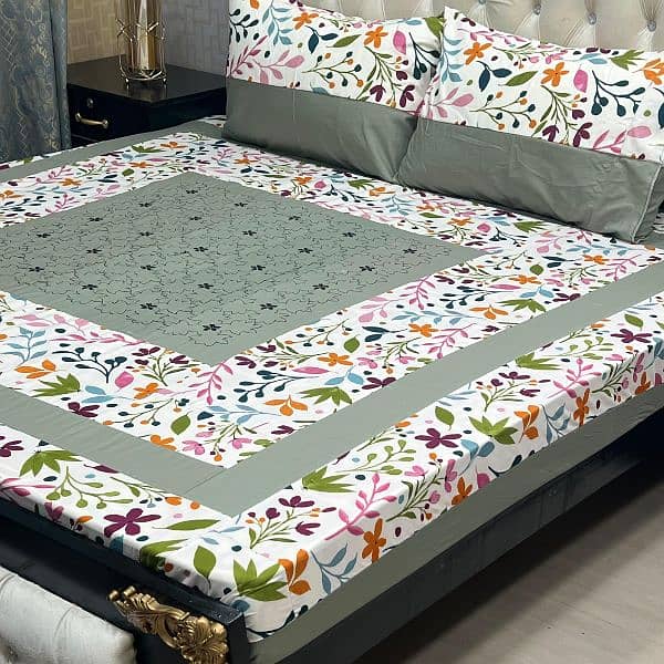 Embroidered Patch Work King Size BedSheets. . . 
 03017186072 0