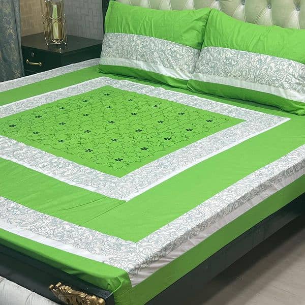 Embroidered Patch Work King Size BedSheets. . . 
 03017186072 1