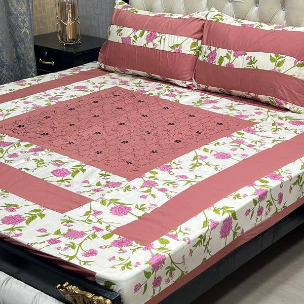 Embroidered Patch Work King Size BedSheets. . . 
 03017186072 2