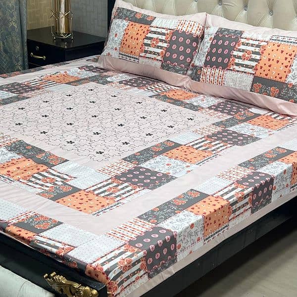 Embroidered Patch Work King Size BedSheets. . . 
 03017186072 6