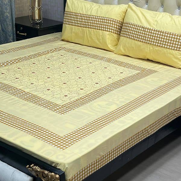 Embroidered Patch Work King Size BedSheets. . . 
 03017186072 17