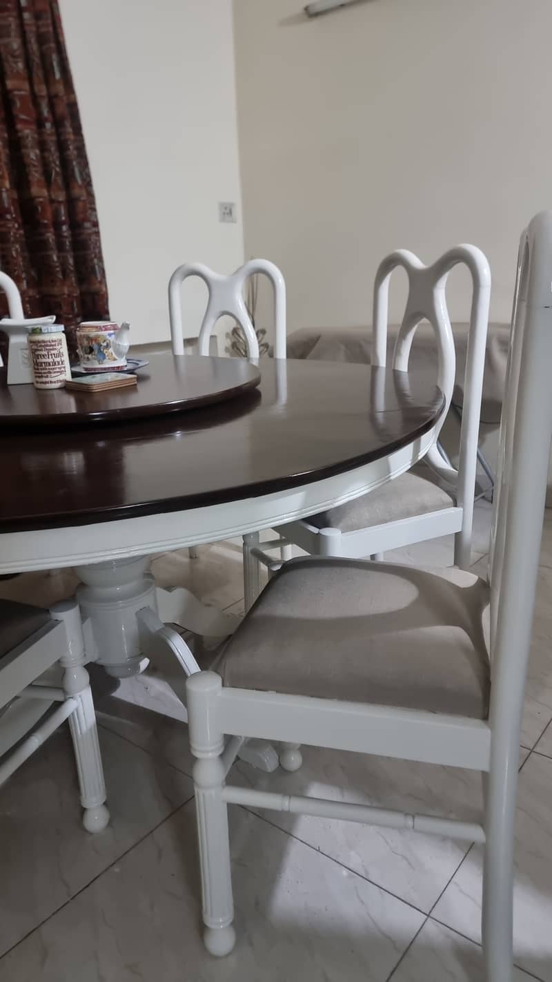 Pure wood dining table with 6 chairs 0