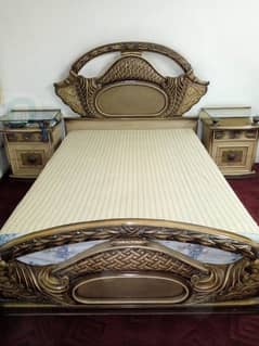 bed with two side tables urgent sale 55000 demand
