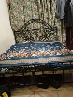 iron bed with mattress