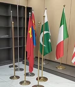 Pakistan Flag | Logo Flag & Golden Standing Floor Pole, Country Flags