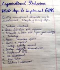 hand written assignments