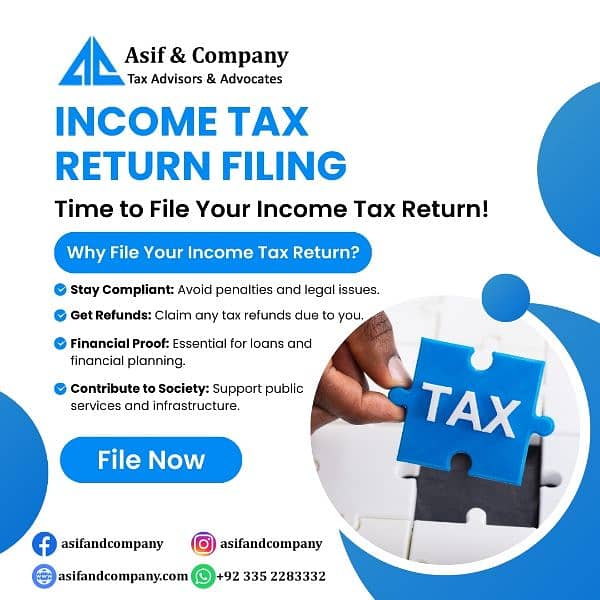 SALES TAX, Income Tax Returns, NTN, GST, Company Registration,Tax 3