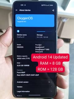 One Plus 8T (8GB - 128GB) + Charger
